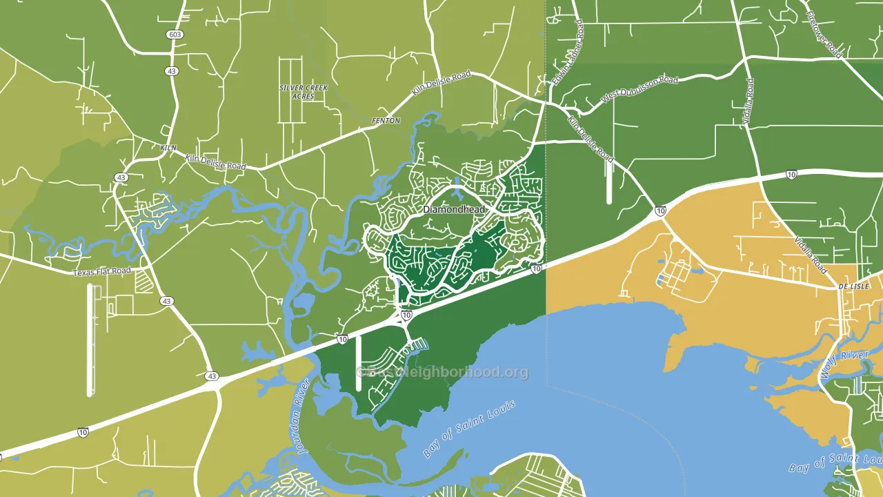 Diamondhead, MS block-group voter-turnout map