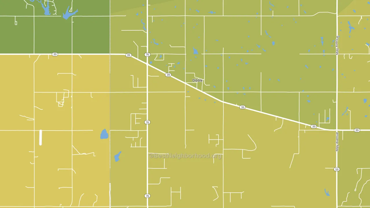 Dibble, OK block-group voter-turnout map