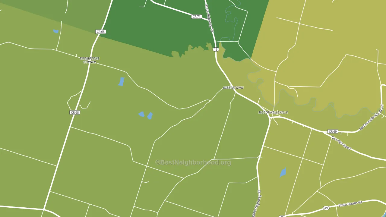 Dibbletown, NY block-group voter-turnout map