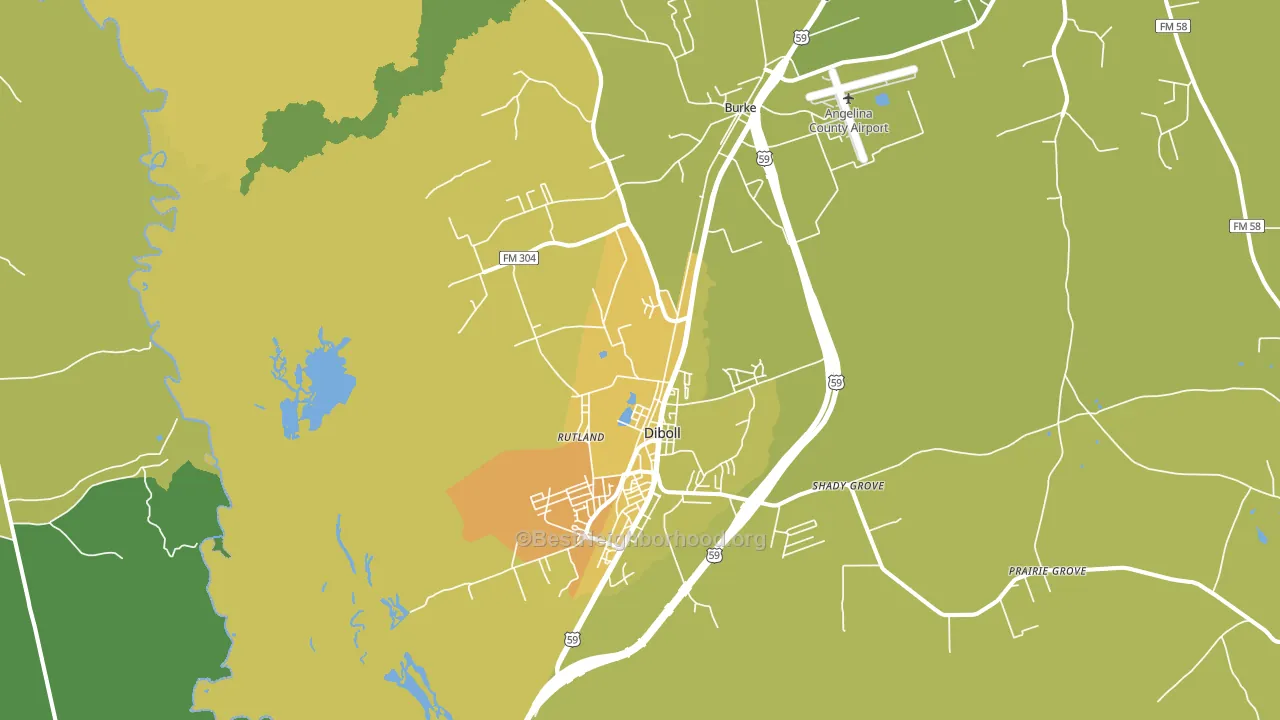 Diboll, TX block-group voter-turnout map