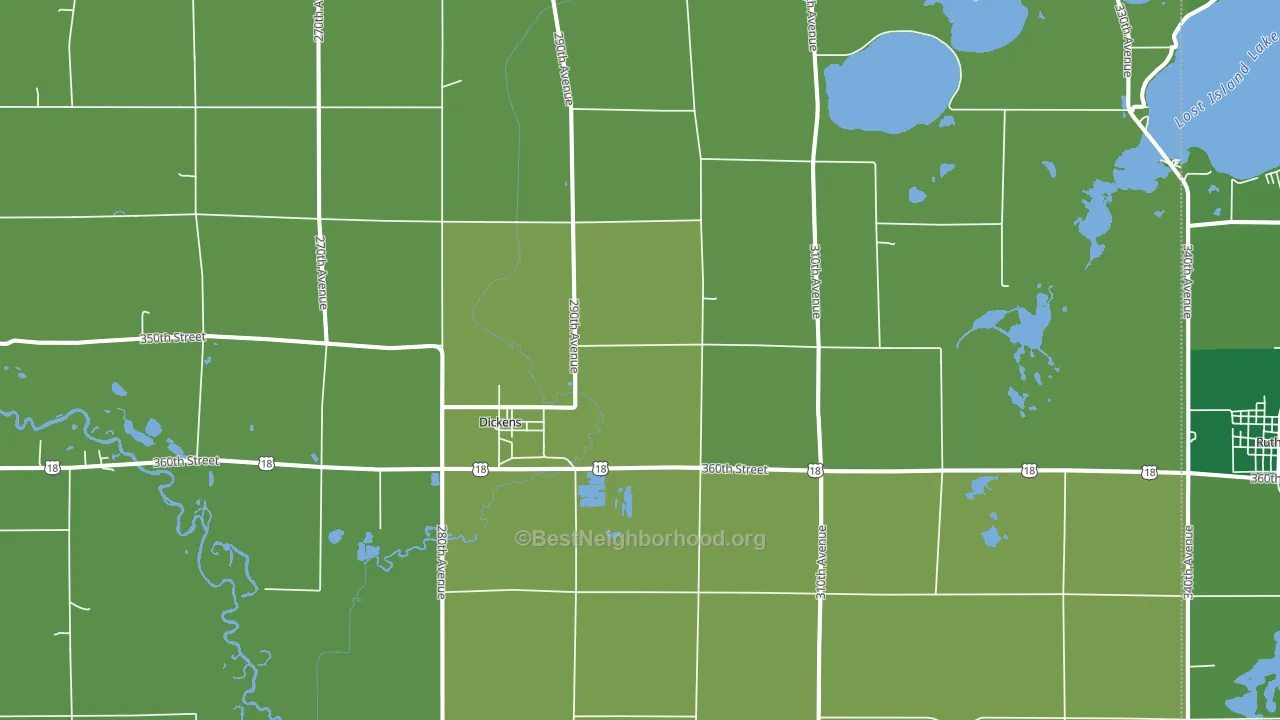 Dickens, IA block-group voter-turnout map