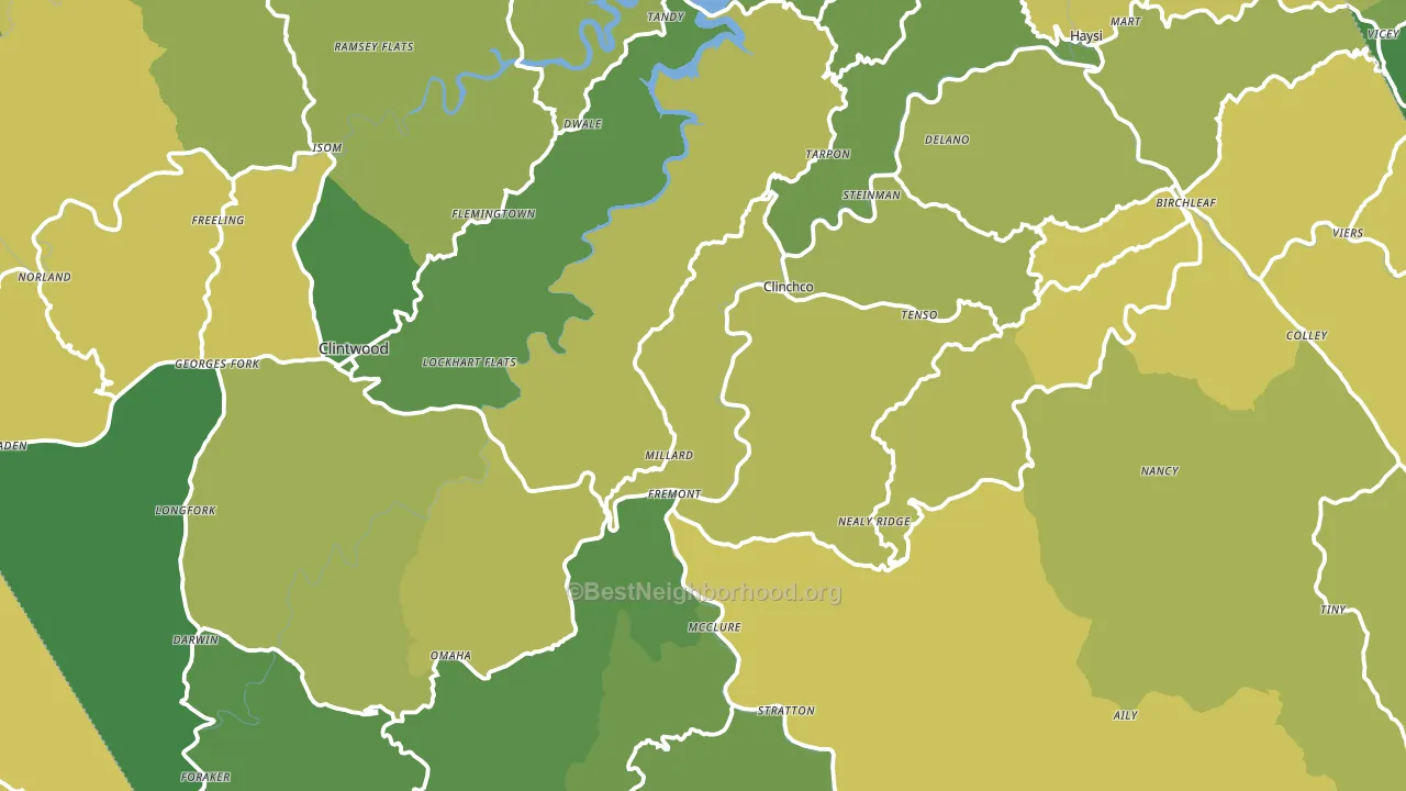 Dickenson County, VA block-group voter-turnout map