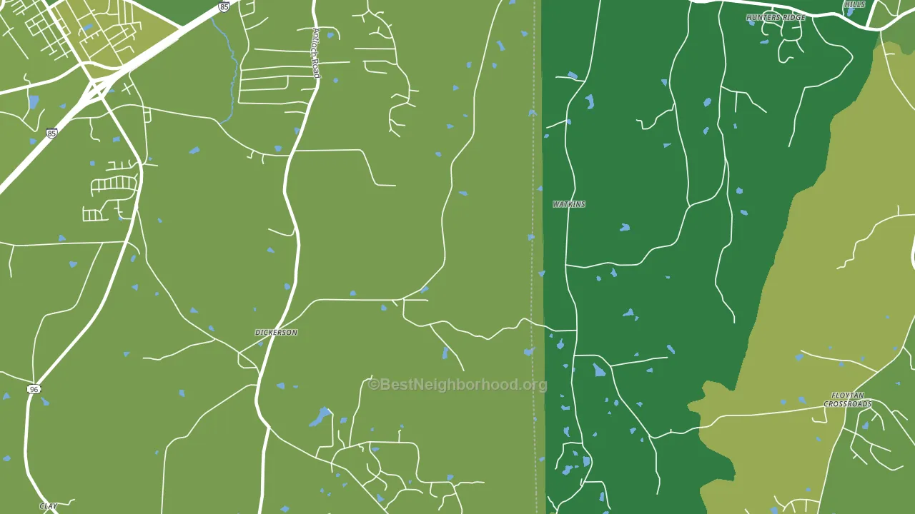 Dickerson, NC block-group voter-turnout map