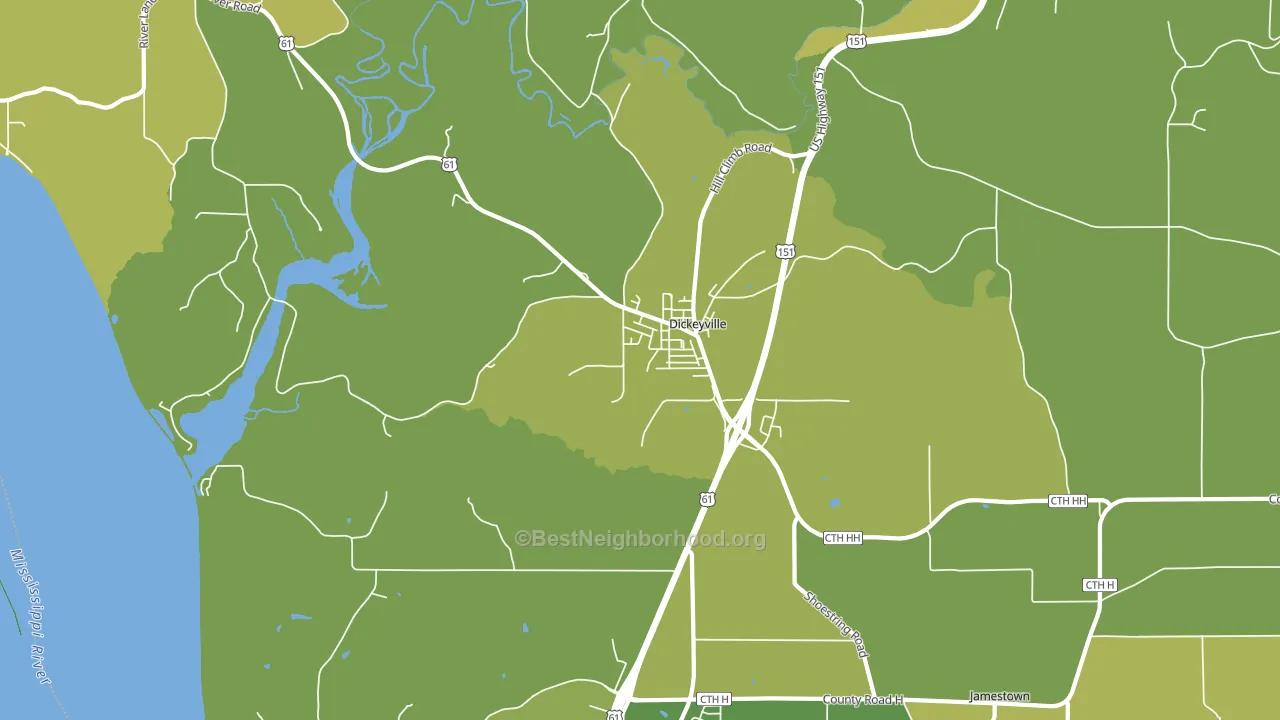 Dickeyville, WI block-group voter-turnout map