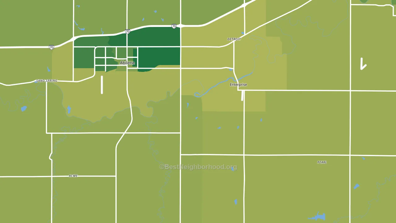 Dickinson County, KS block-group voter-turnout map