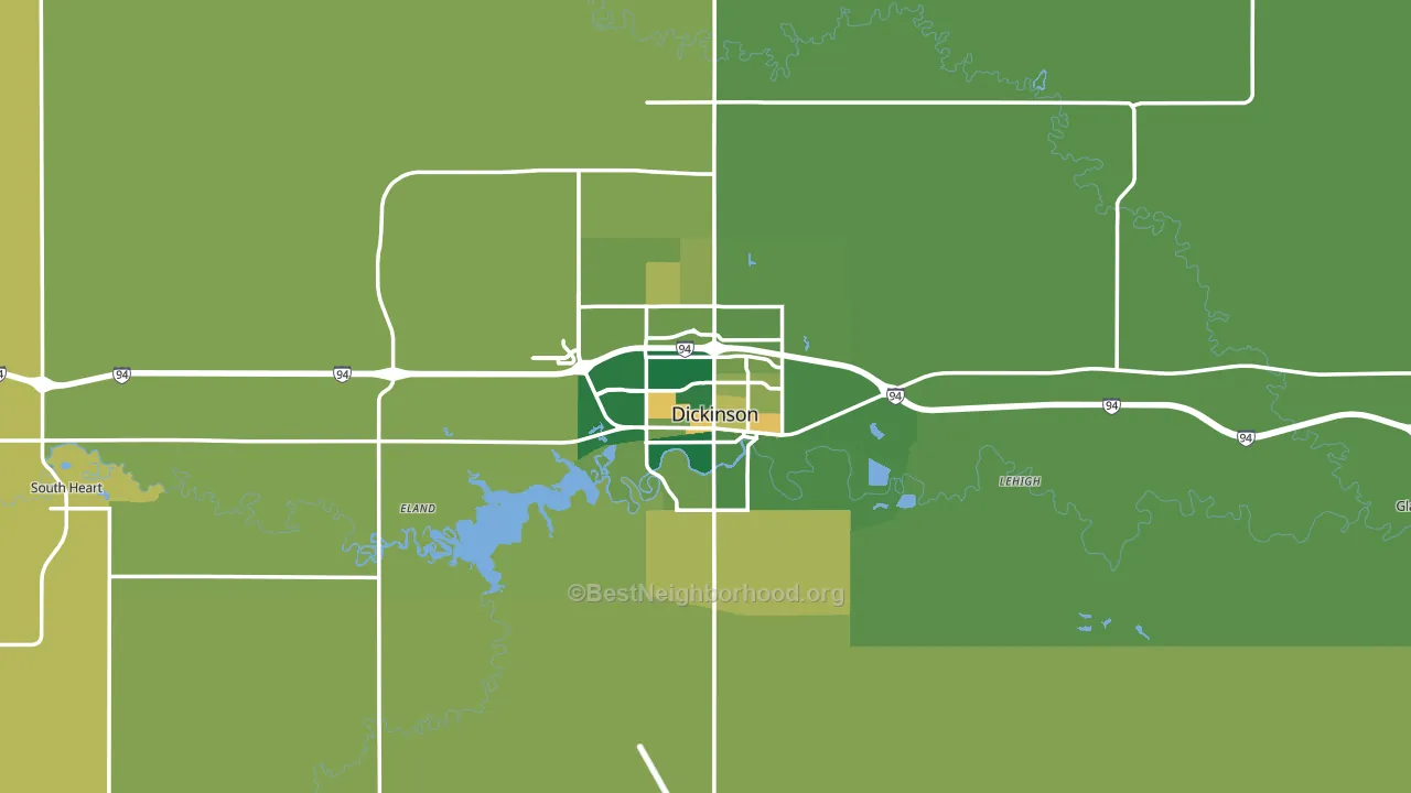 Dickinson, ND block-group voter-turnout map
