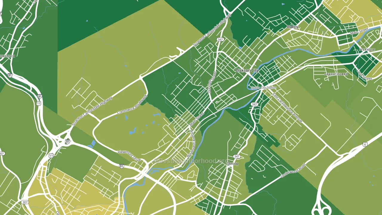 Dickson City, PA block-group voter-turnout map