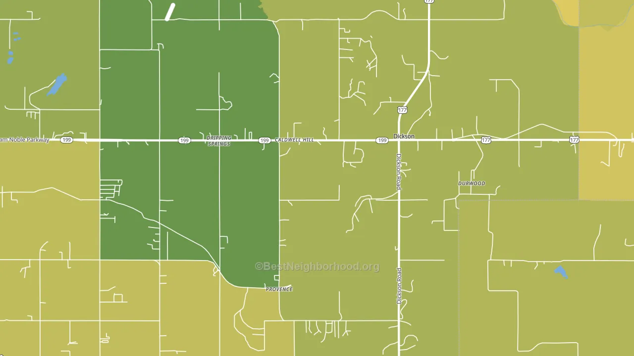 Dickson, OK block-group voter-turnout map