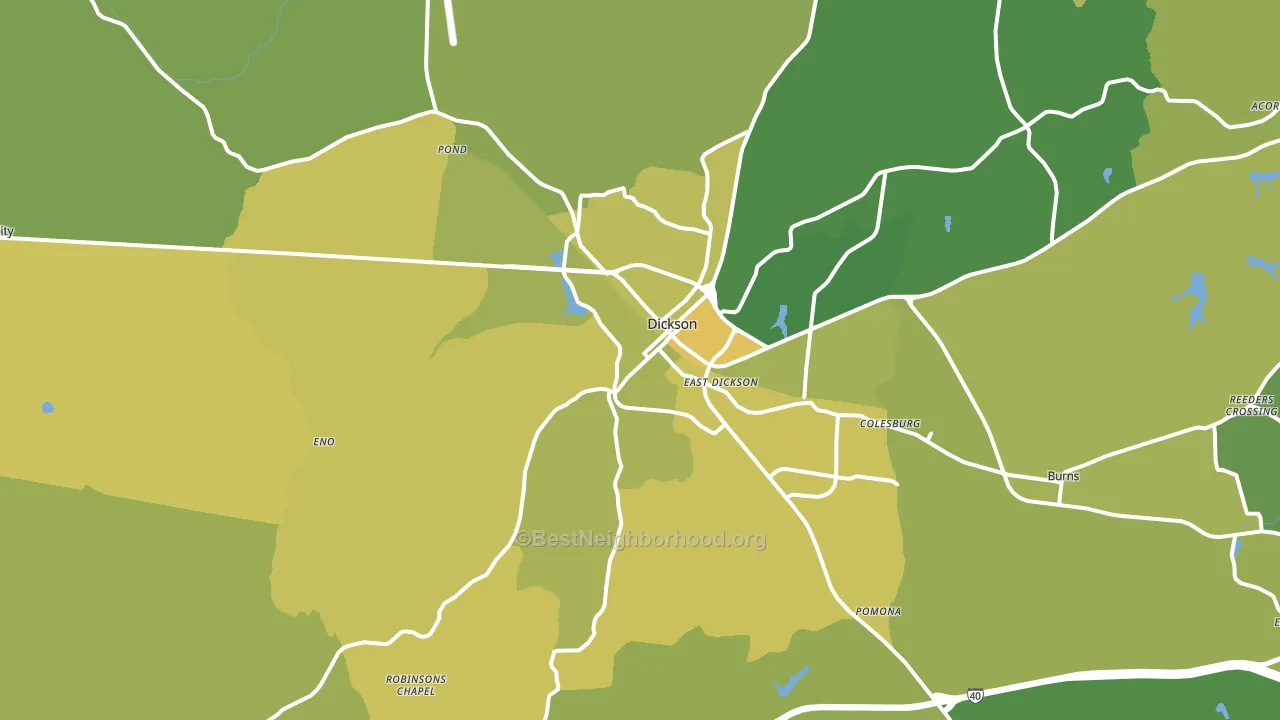 Dickson, TN block-group voter-turnout map