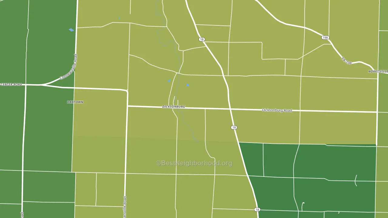 Dicksonburg, PA block-group voter-turnout map
