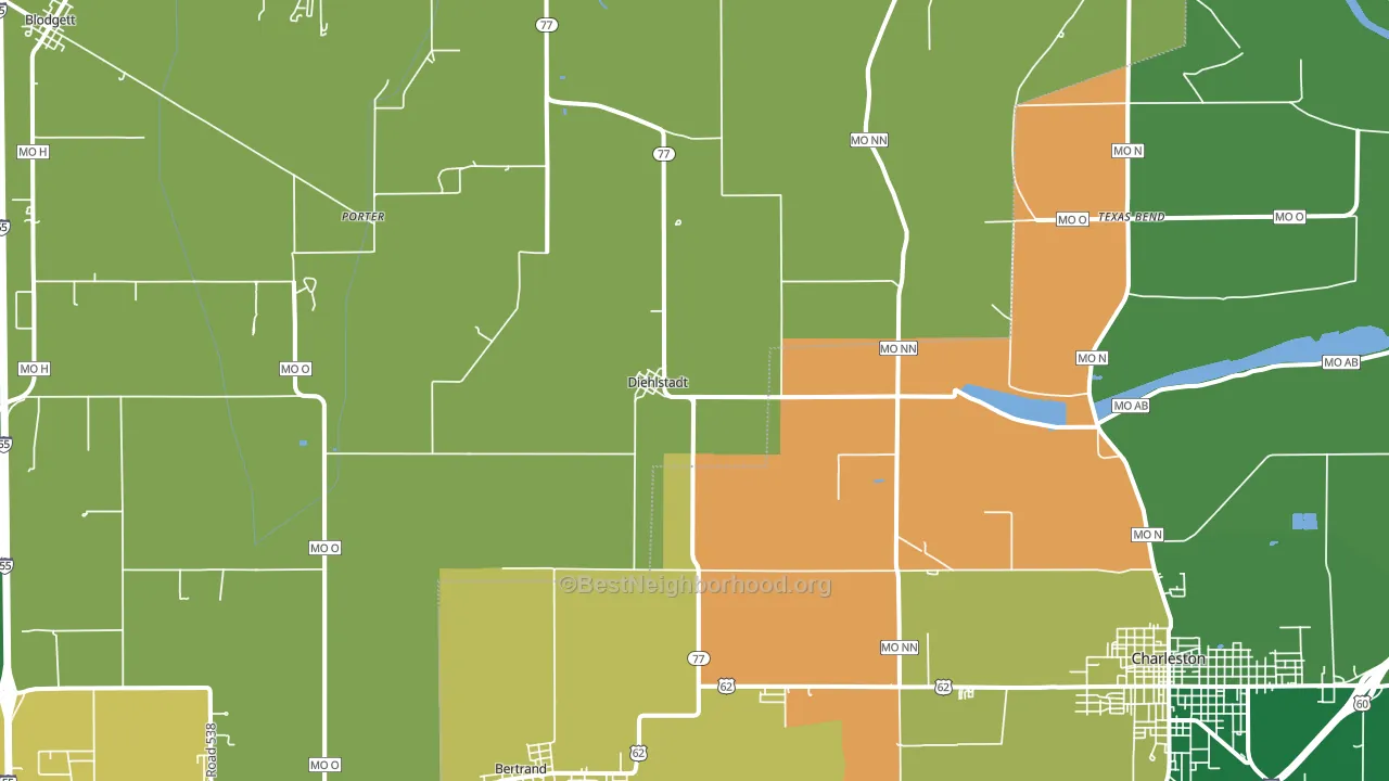 Diehlstadt, MO block-group voter-turnout map