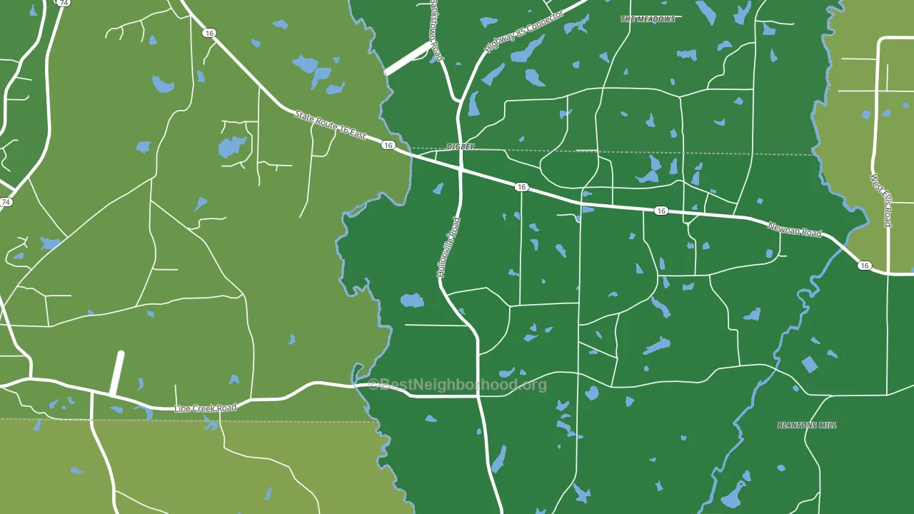 Digbey, GA block-group voter-turnout map