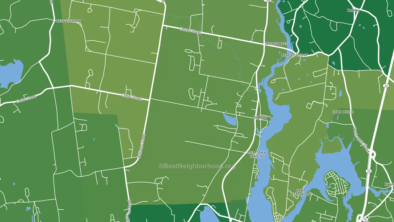 Dighton, MA block-group voter-turnout map