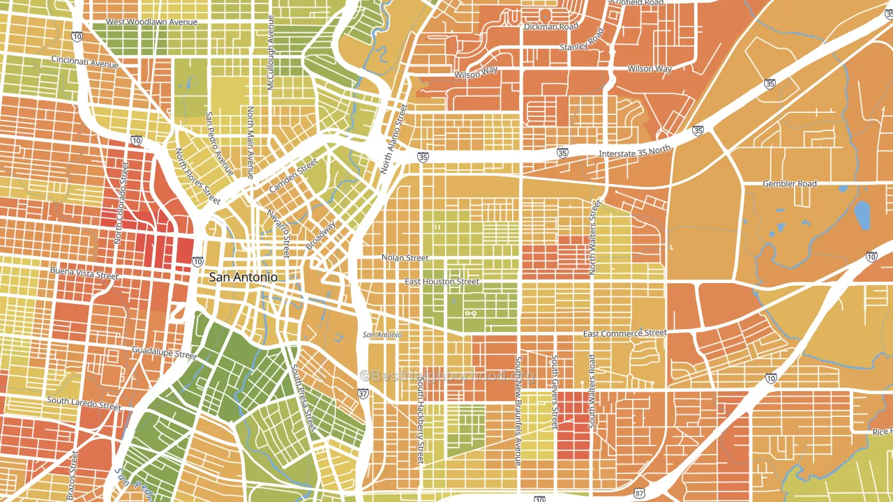 Dignowity Hill, San Antonio, TX block-group voter-turnout map