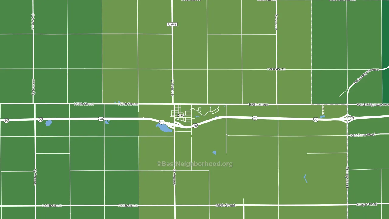 Dike, IA block-group voter-turnout map