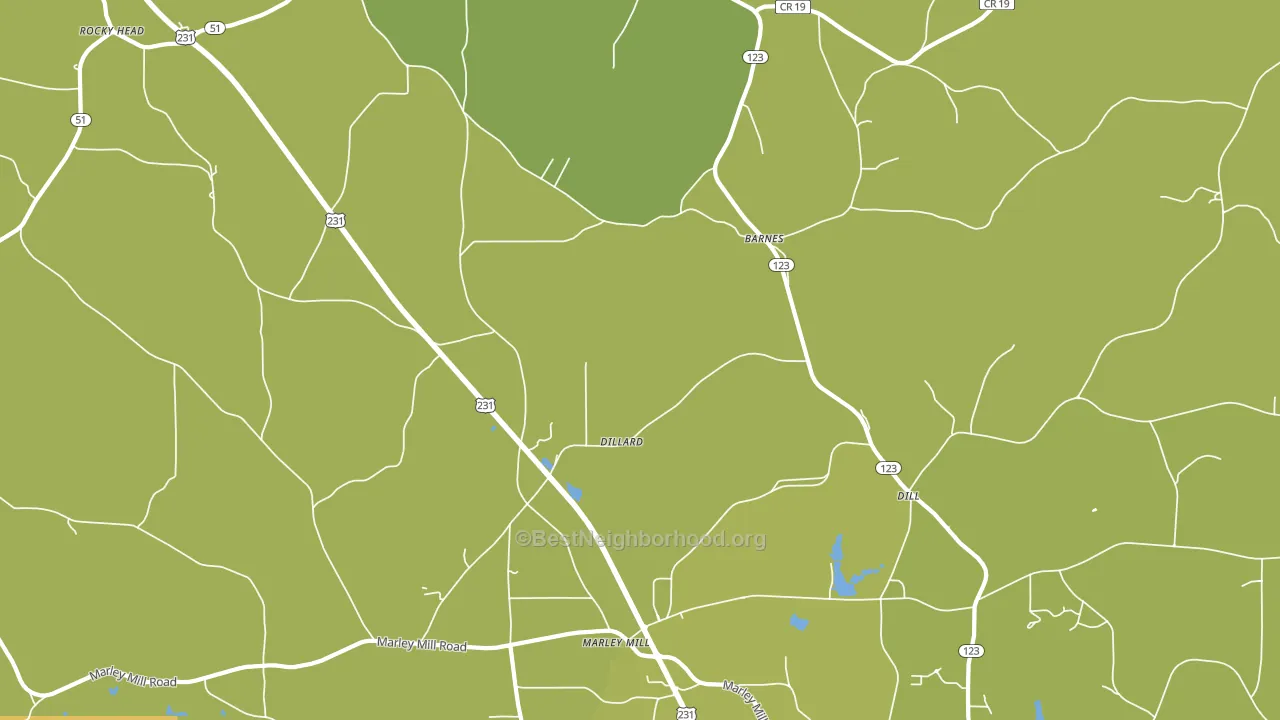 Dillard, AL block-group voter-turnout map