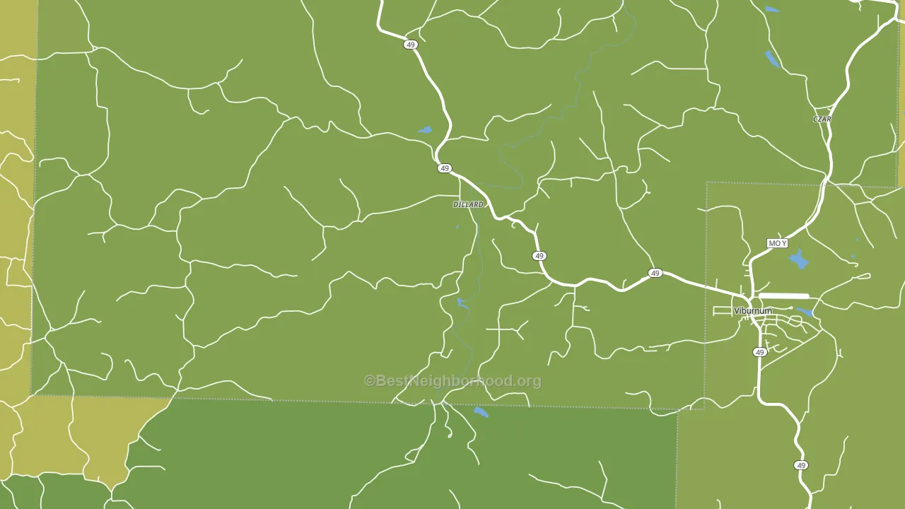 Dillard, MO block-group voter-turnout map