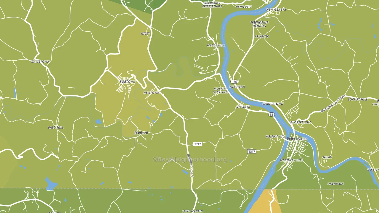 Dilliner, PA block-group voter-turnout map