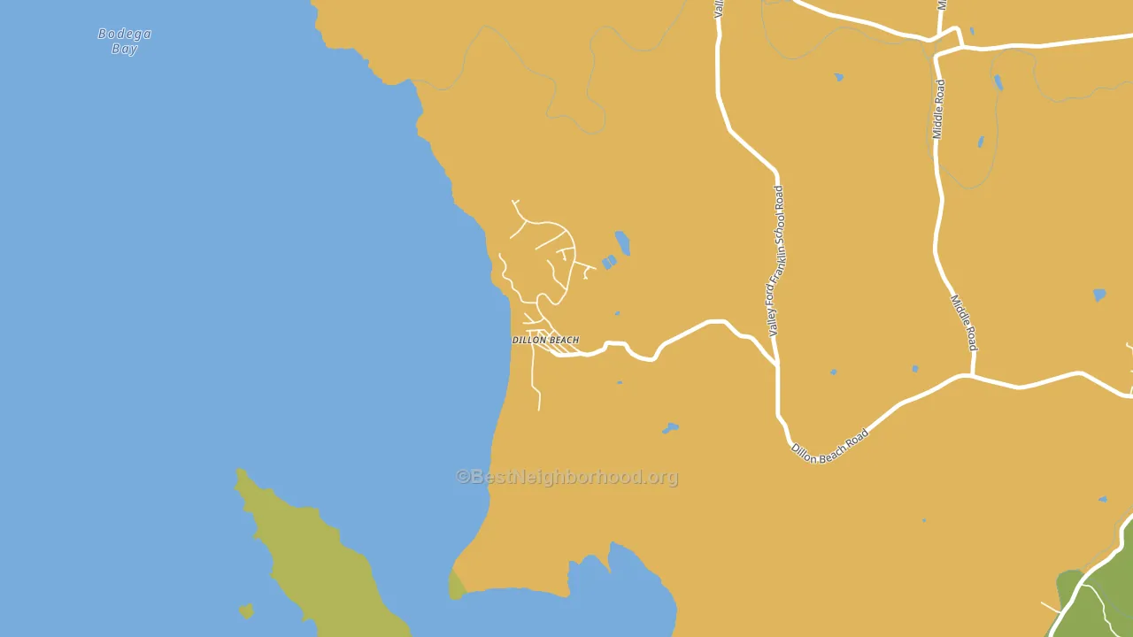 Dillon Beach, CA block-group voter-turnout map