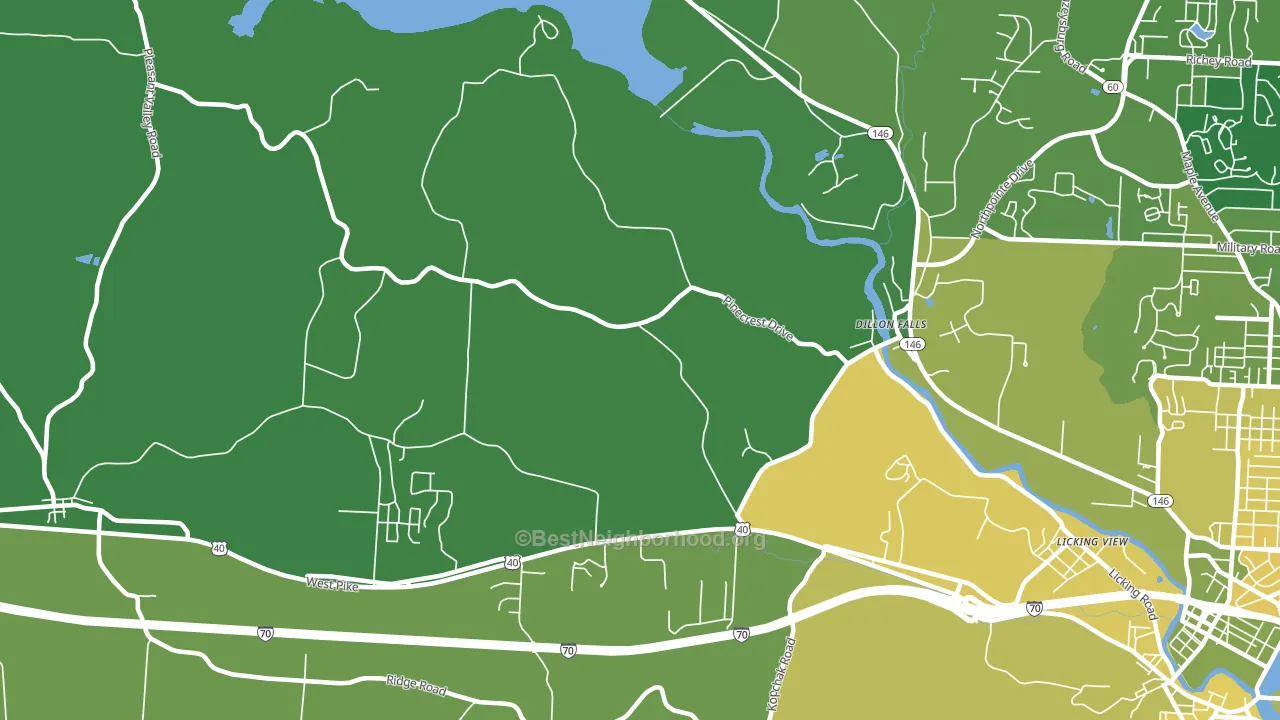 Dillon Falls, OH block-group voter-turnout map