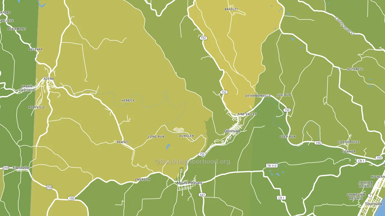 Dillonvale, OH block-group voter-turnout map
