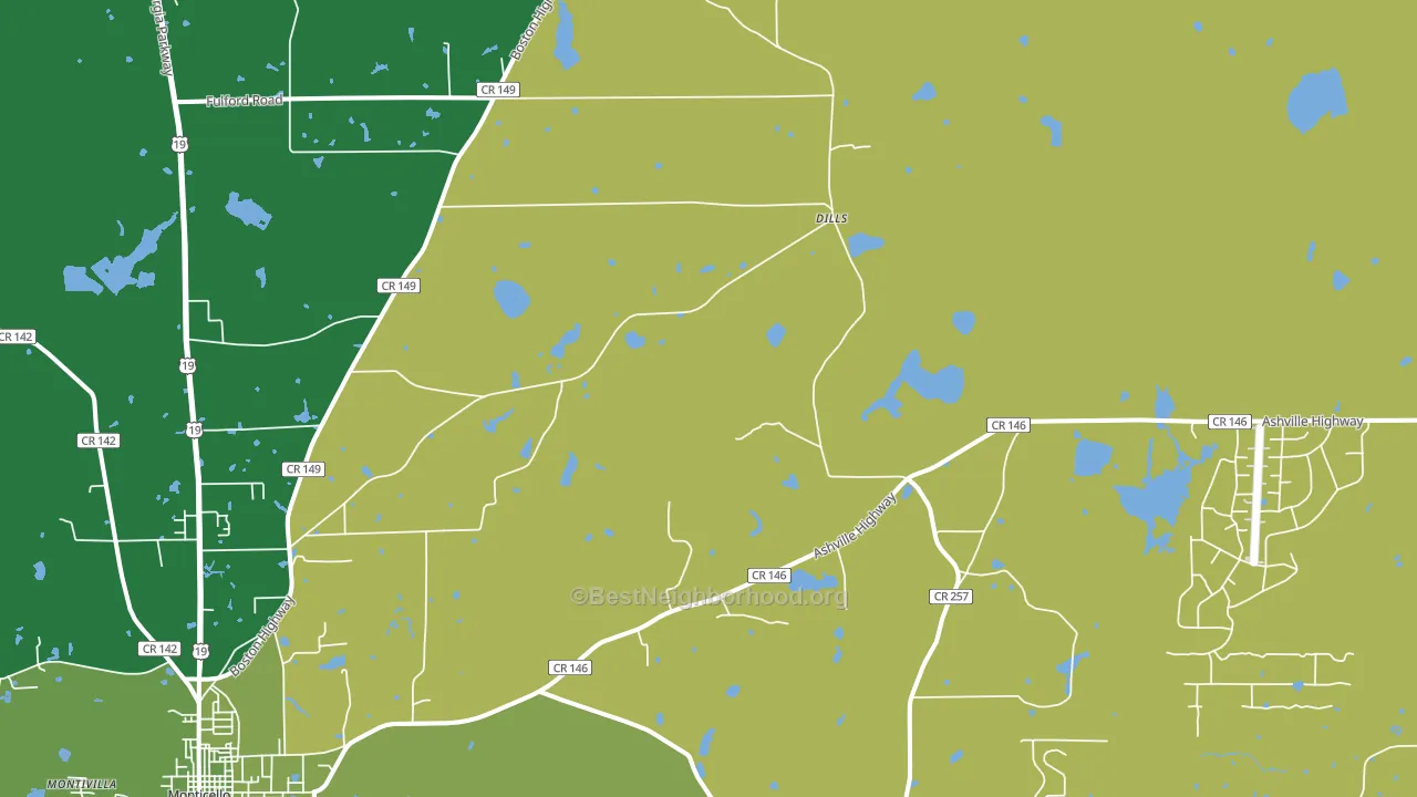Dills, FL block-group voter-turnout map