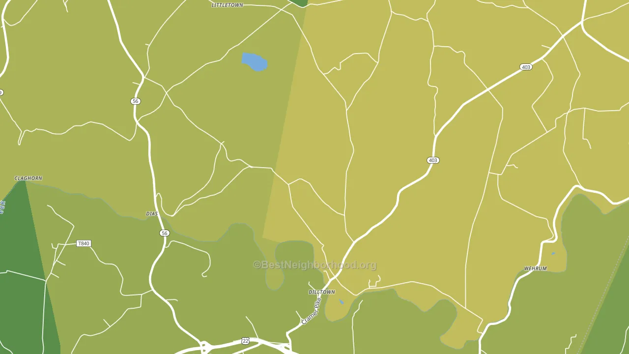 Dilltown, PA block-group voter-turnout map