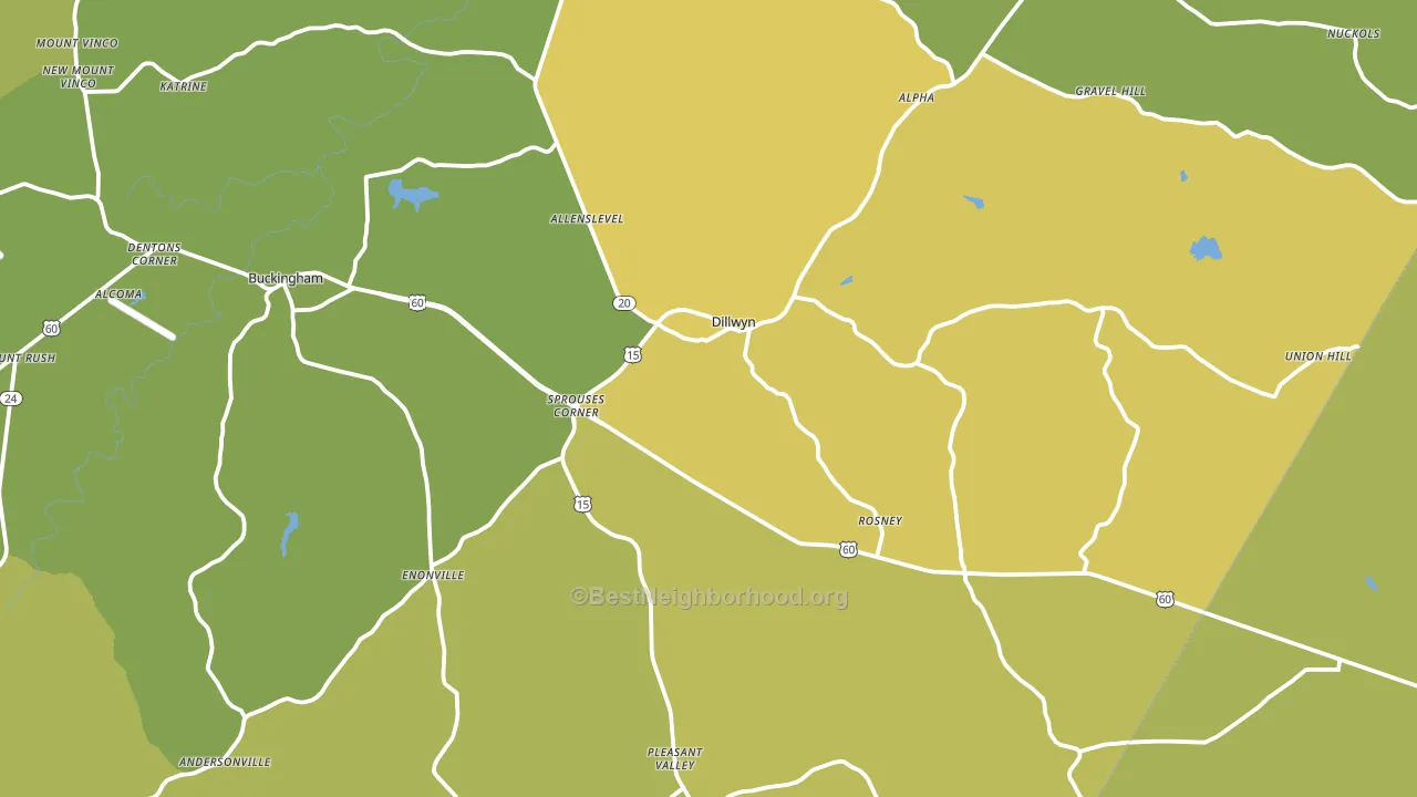 Dillwyn, VA block-group voter-turnout map