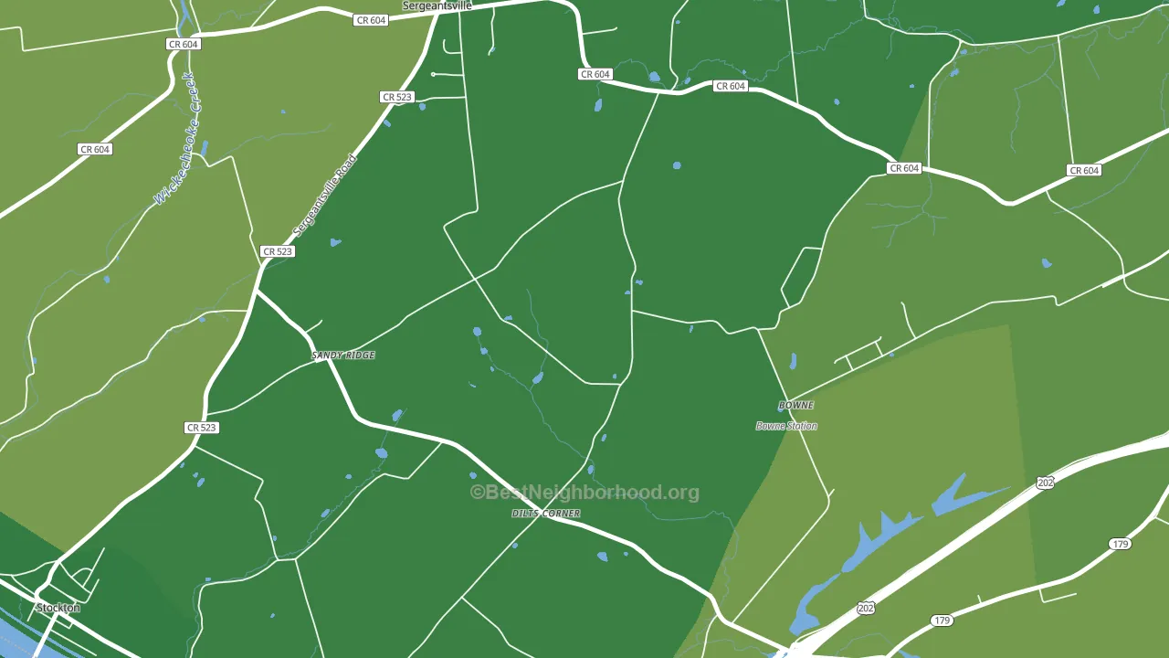 Dilts Corner, NJ block-group voter-turnout map