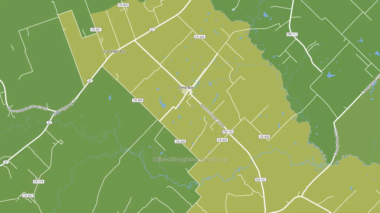 Dime Box, TX block-group voter-turnout map