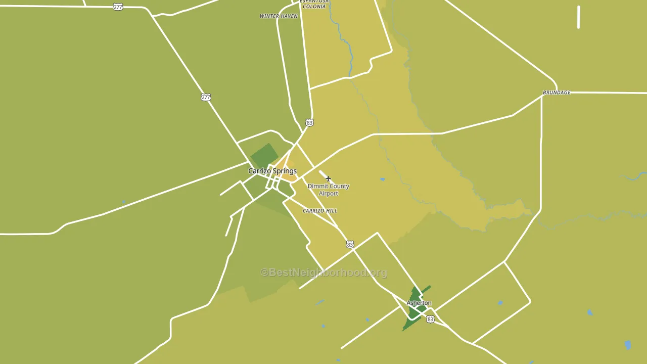 Dimmit County, TX block-group voter-turnout map