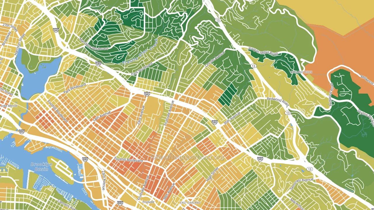 Dimond, Oakland, CA block-group voter-turnout map