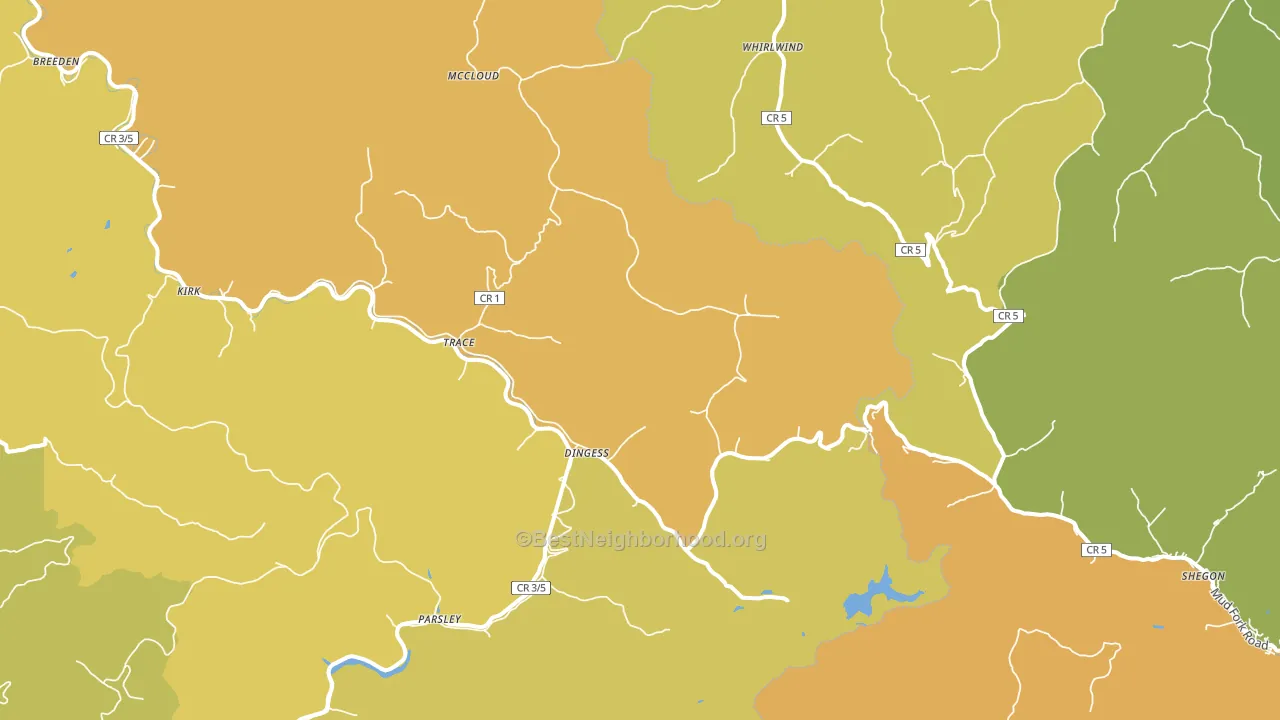 Dingess, WV block-group voter-turnout map