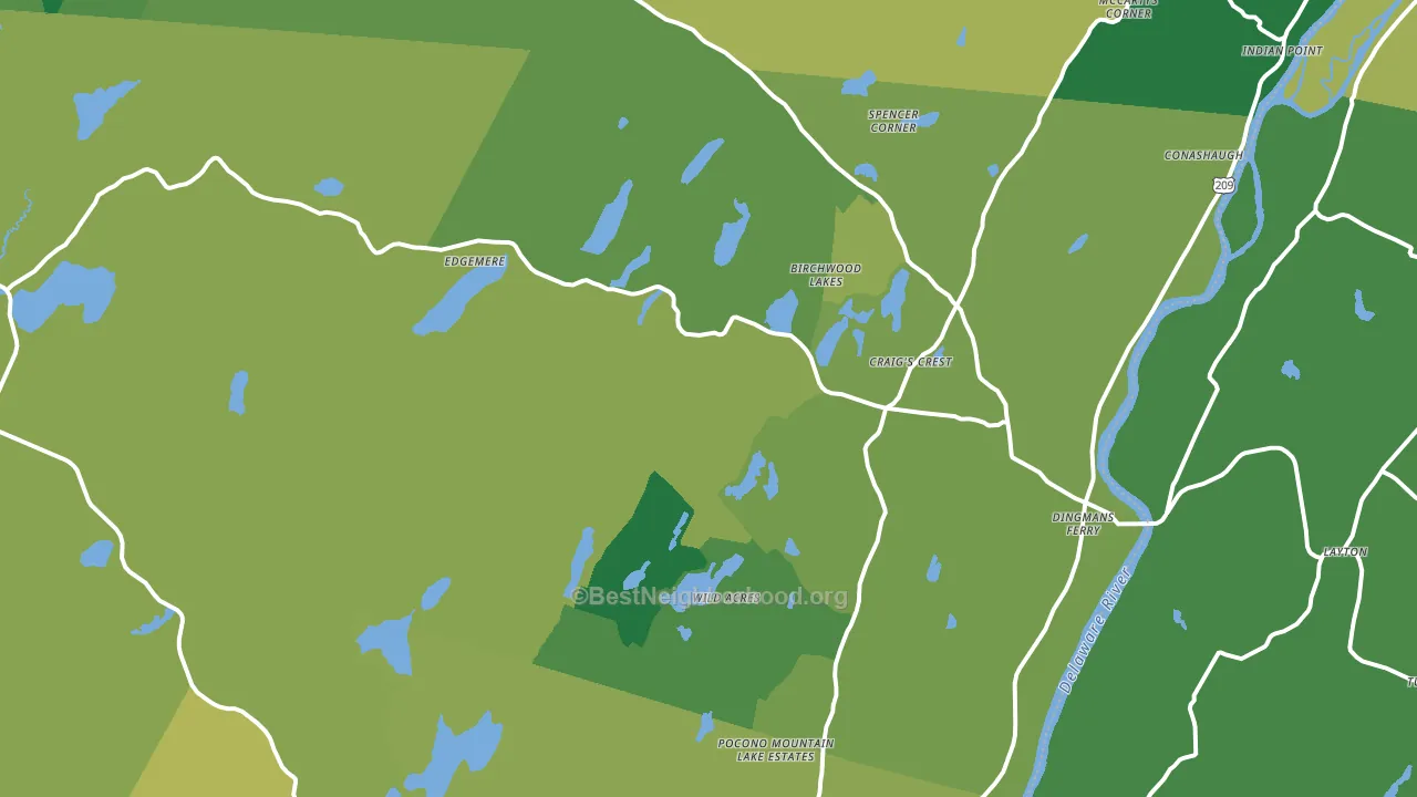 Dingmans Ferry, PA block-group voter-turnout map