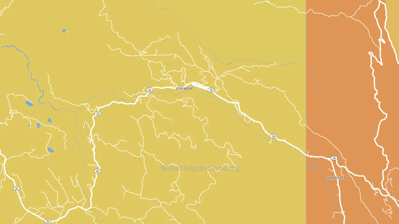 Dinsmore, CA block-group voter-turnout map