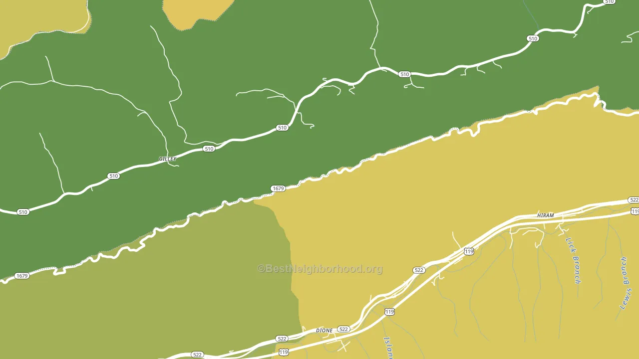 Dione, KY block-group voter-turnout map