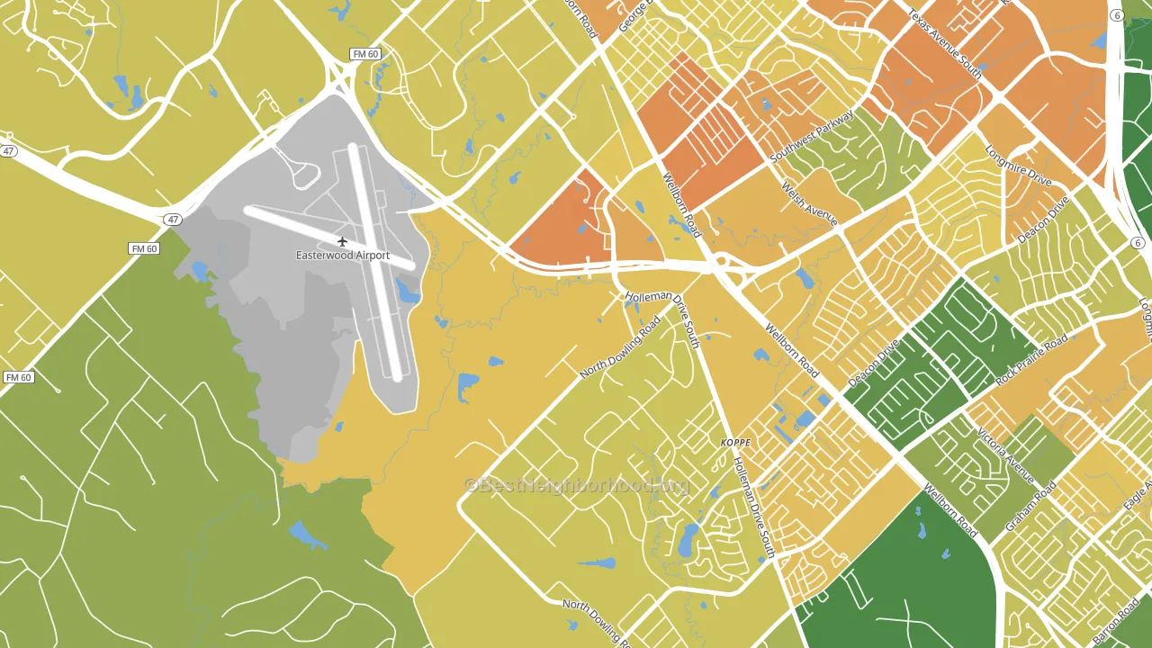 Disaster City, College Station, TX block-group voter-turnout map