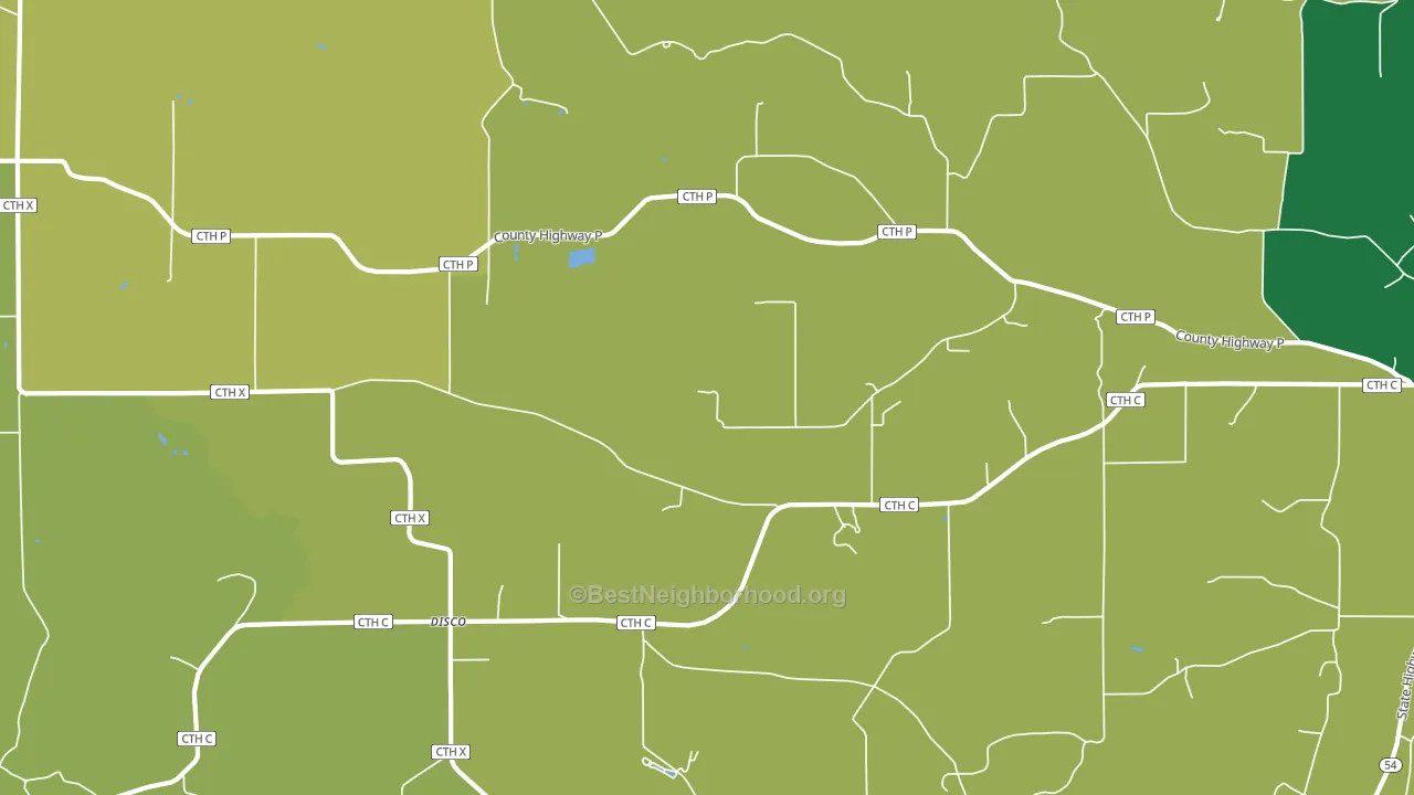 Disco, WI block-group voter-turnout map