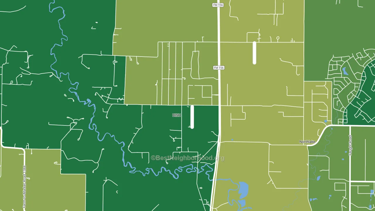 DISH, TX block-group voter-turnout map