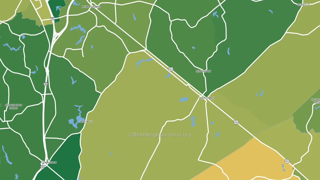 Disputanta, VA block-group voter-turnout map