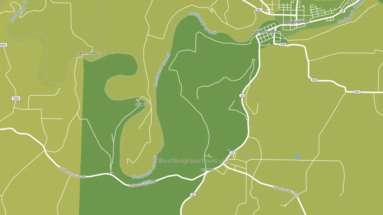 Distant, PA block-group voter-turnout map