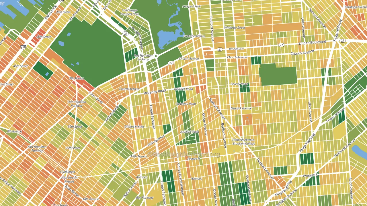 Ditmas Park, Brooklyn, NY block-group voter-turnout map