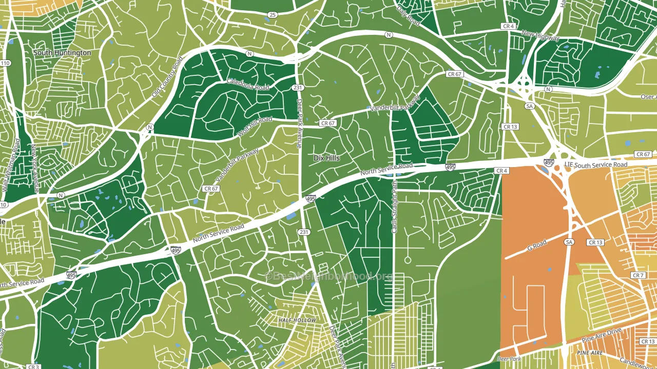 Dix Hills, NY block-group voter-turnout map