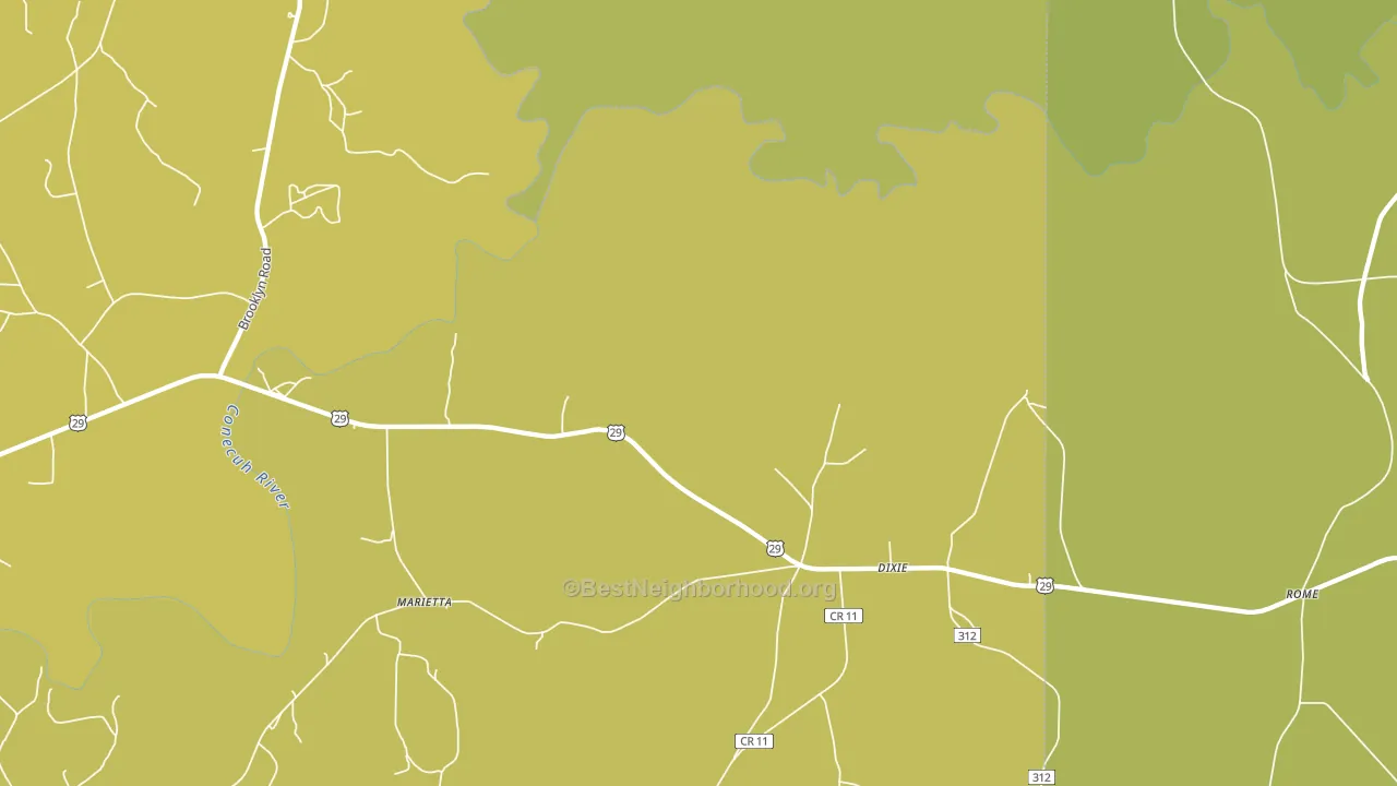 Dixie, AL block-group voter-turnout map
