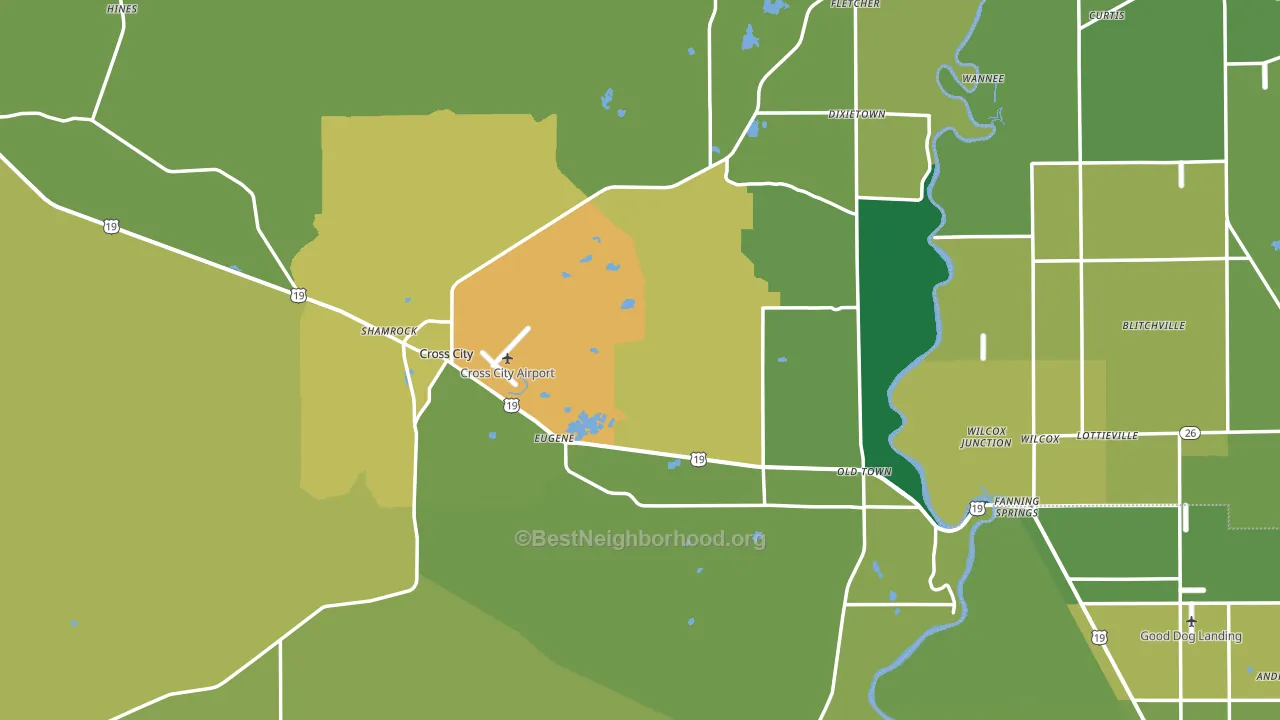 Dixie County, FL block-group voter-turnout map