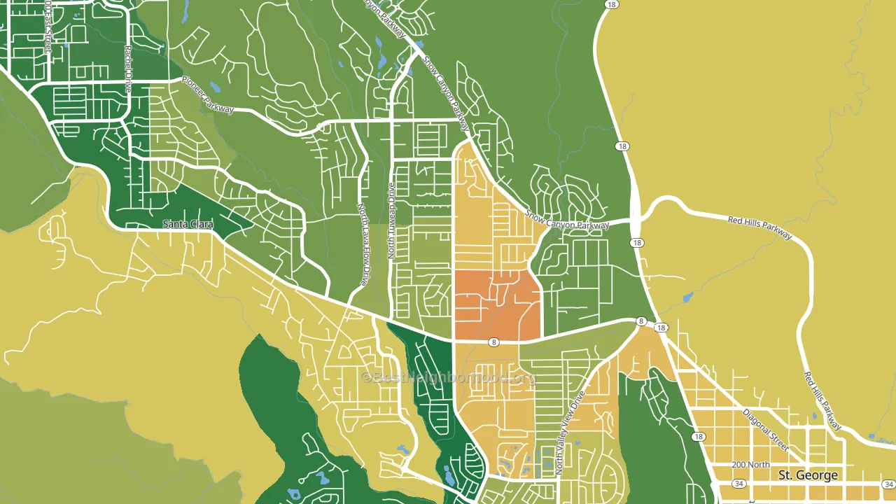 Dixie Downs, St. George, UT block-group voter-turnout map