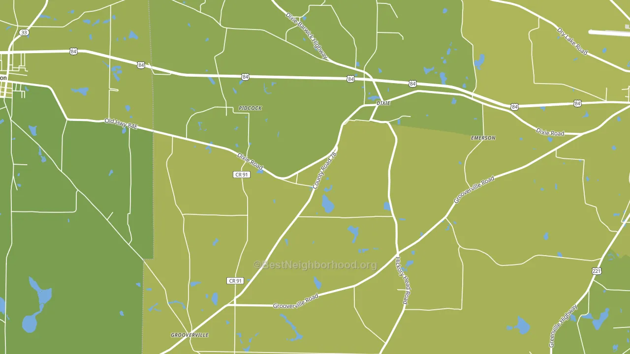 Dixie, GA block-group voter-turnout map