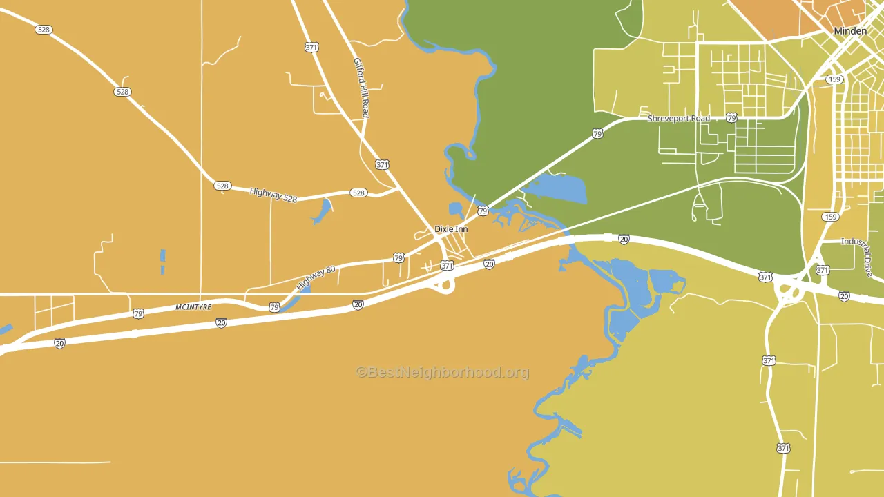 Dixie Inn, LA block-group voter-turnout map
