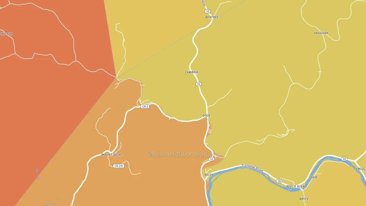 Dixie, WV block-group voter-turnout map