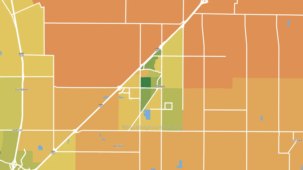 Dixon, CA block-group voter-turnout map